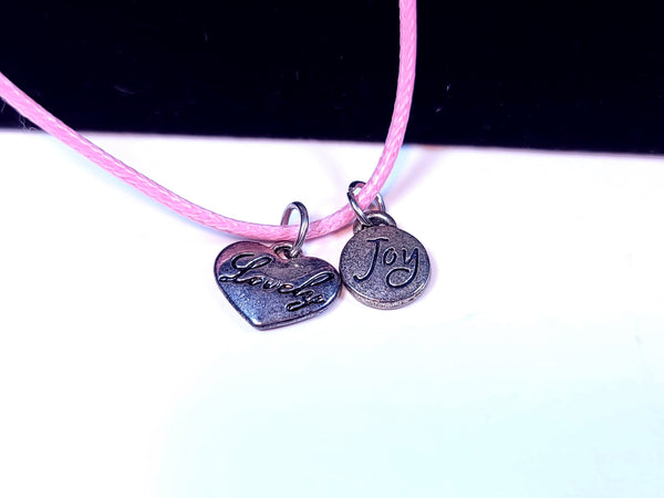 Dazzling Handmade - Lovely-Joy Silver Pendant With Pink Necklace