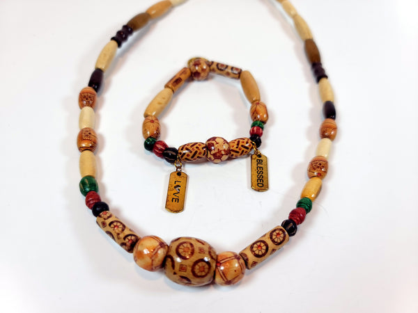 Handmade-Beaded Necklace and Bracelet set